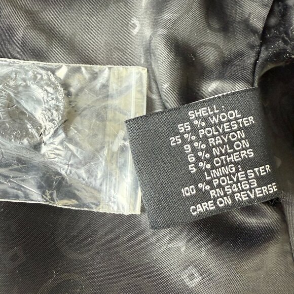 Guess Womens NWT Wool Blend Peacoat Jacket Size Medium Charcoal Double-Breasted - Picture 10 of 13